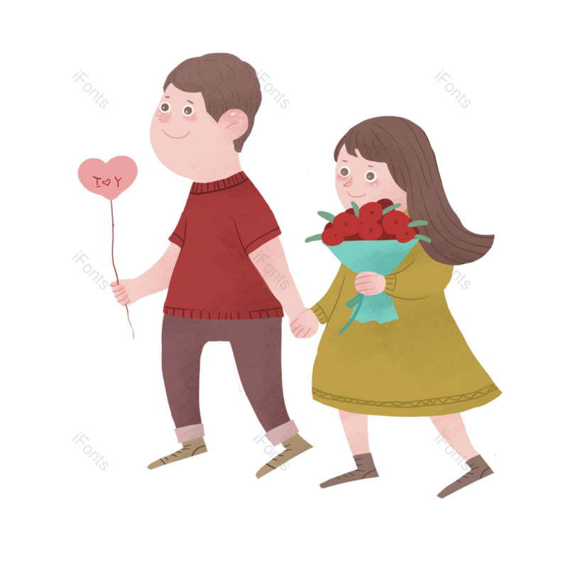 装饰图片,插画元素,人物PNG,约会免抠素材